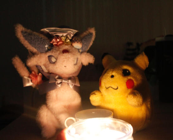 Spring Espeon and a friend's pika!